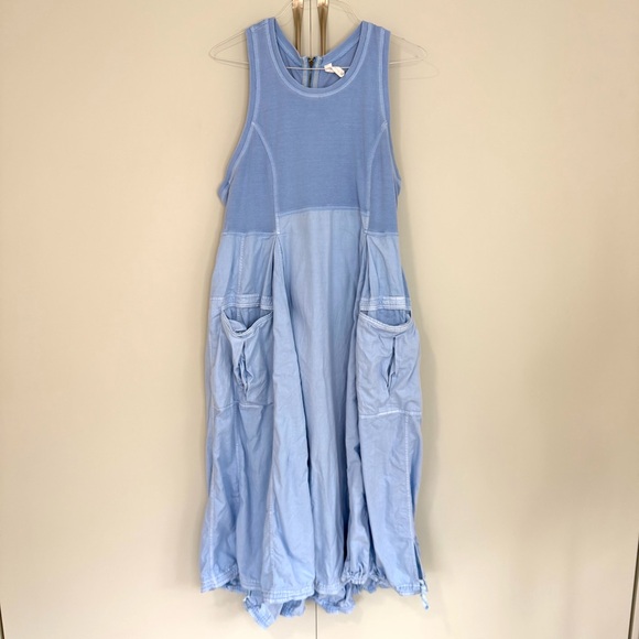 DAILY PRACTICE x ANTHROPOLOGIE Sky High Midi Dress in Sky Blue - Picture 4 of 11